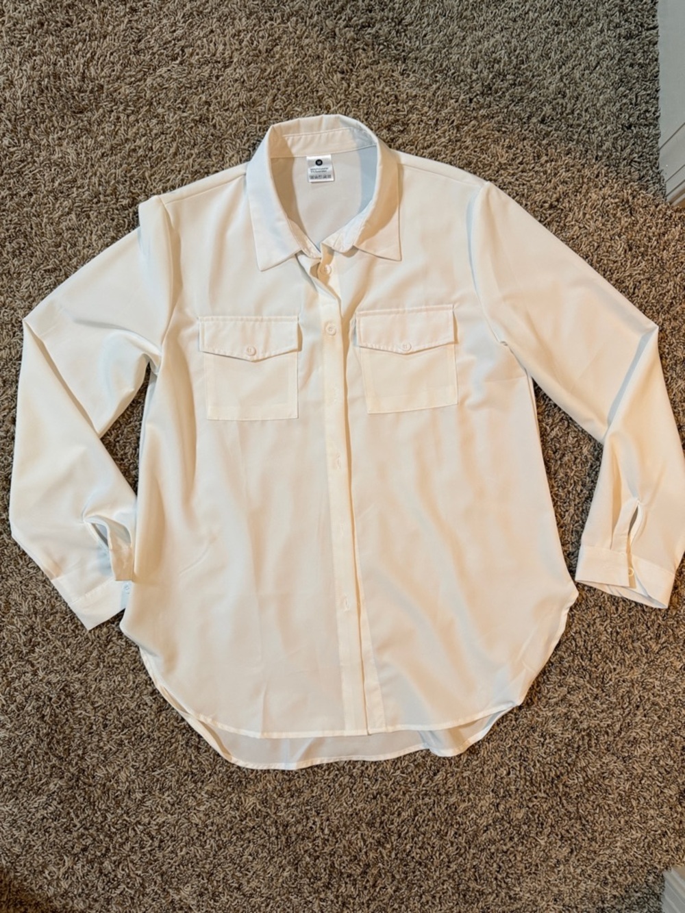 Classic White Long-Sleeve Button-Up Shirt